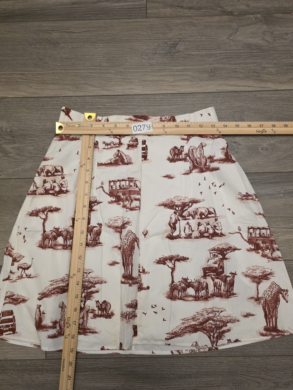 CARVEN Safari-Skirt Size 38 FR/US 6 Reimagine the Classic French Toile de Jouy - Picture 9 of 13